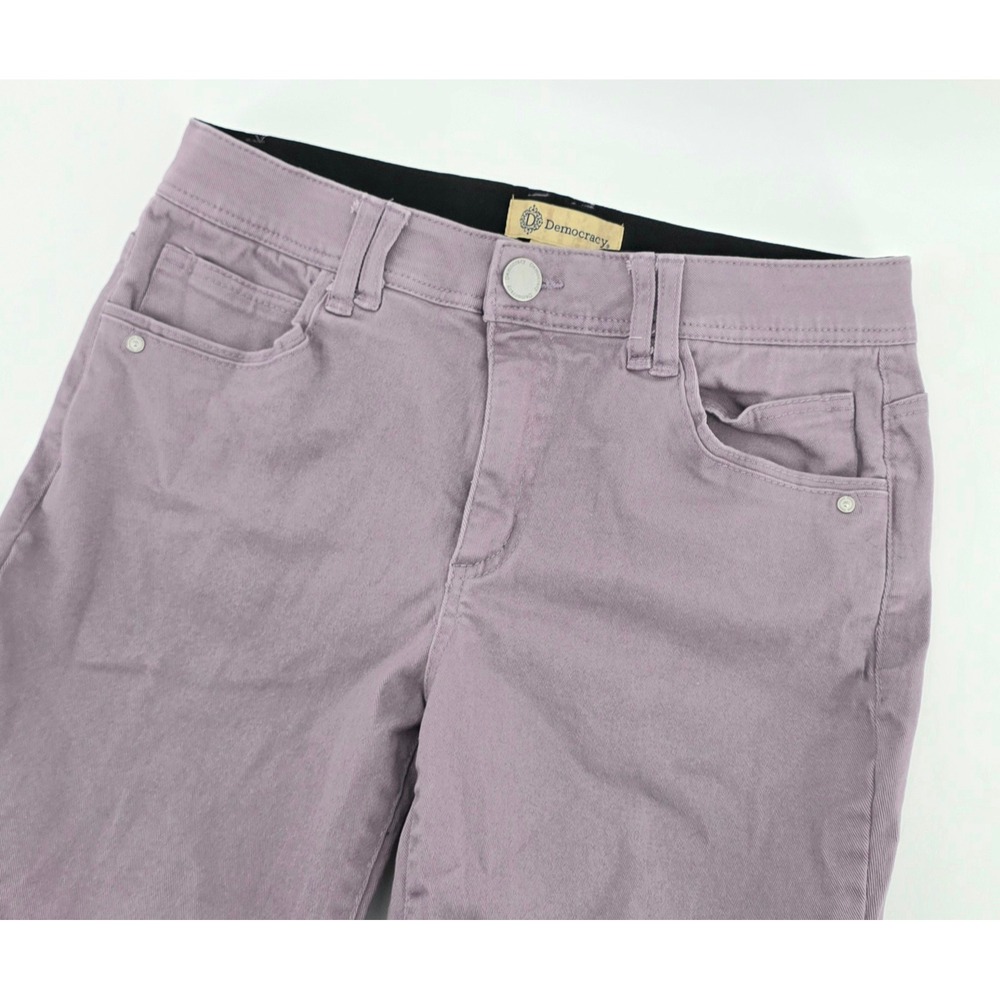 Democracy Boho Ab Technology Pants Size 12 Womens Purple Raw Hem Mauve